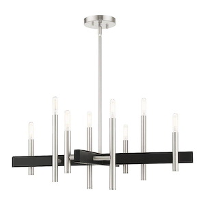 Denmark - 8 Light Chandelier in Mid Century Modern Style - 28 Inches wide by 20 Inches high - 1012049