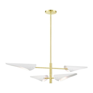 Capistrano - 4 Light Pendant in Mid Century Modern Style - 38 Inches wide by 18.25 Inches high