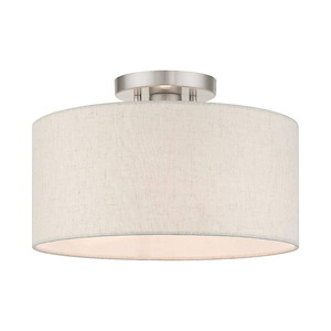 Meadow - 1 Light Semi-Flush Mount in Minimalist Style - 13 Inches wide by 8.5 Inches high