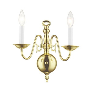 Williamsburgh - 2 Light Wall Sconce in Traditional Style - 12.75 Inches wide by 13 Inches high