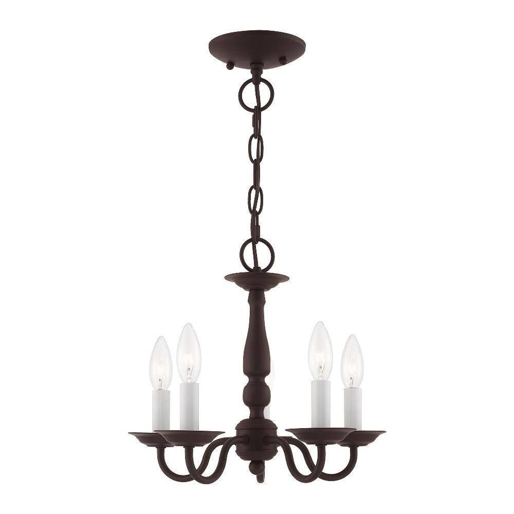 Livex Lighting Williamsburgh 5 Light Antique Brass Chandelier 5005