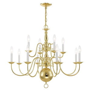 Williamsburgh - 12 Light Chandelier in Traditional Style - 32 Inches wide by 25.75 Inches high