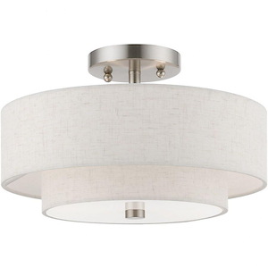 Meridian - 2 Light Semi-Flush Mount In Transitional Style-8.25 Inches Tall and 13 Inches Wide