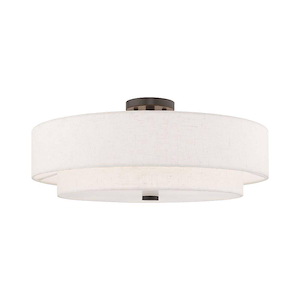 Meridian - 5 Light Semi-Flush Mount In Transitional Style-9.5 Inches Tall and 22 Inches Wide