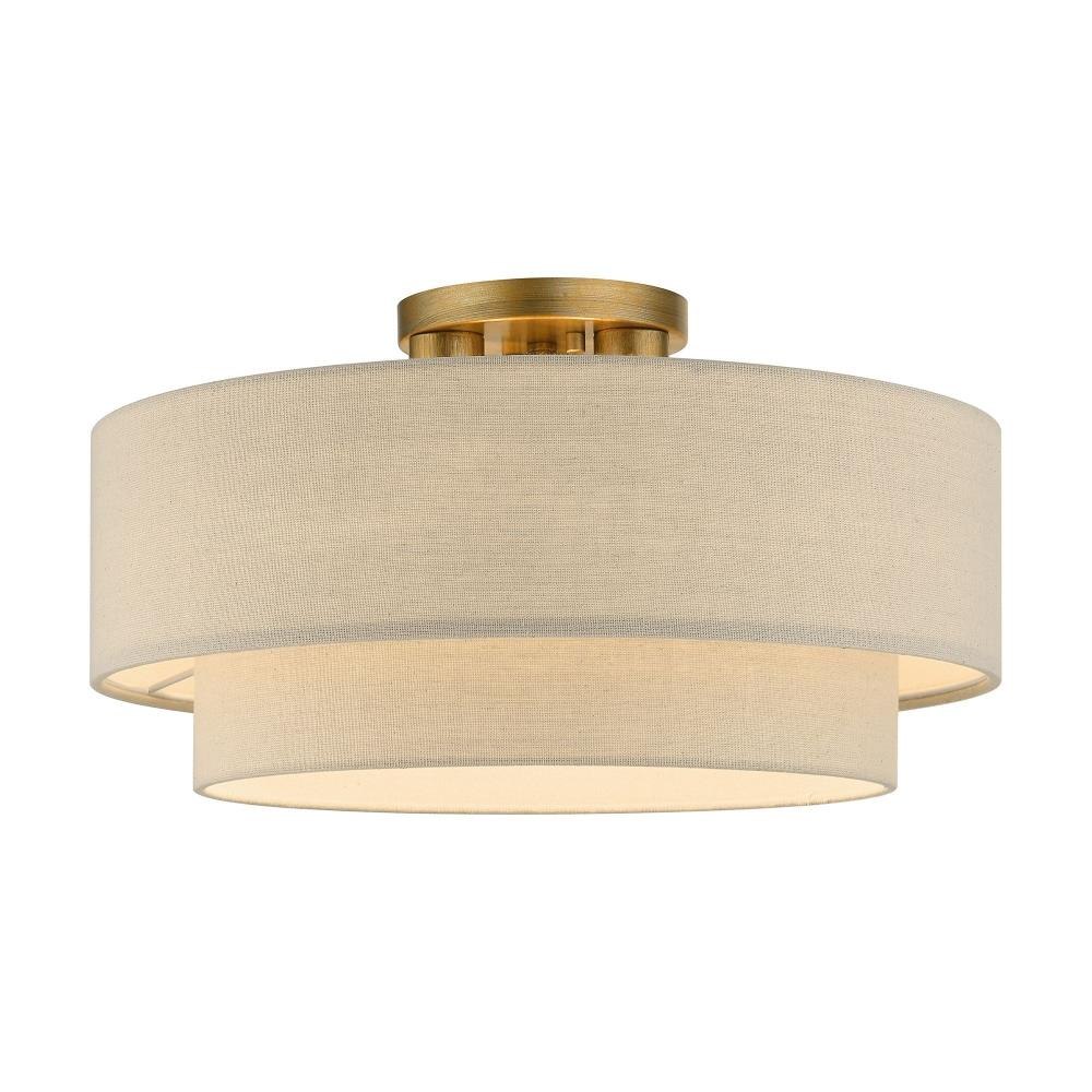 Bellingham - 3 Light Large Semi-Flush Mount In Mid-Century Modern Style-9.75 Inches Tall and 18 Inches Wide