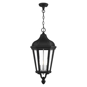 Morgan - 3 Light Outdoor Pendant Lantern in Traditional Style - 11 Inches wide by 25 Inches high