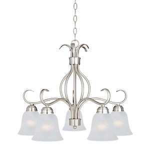 Basix-5 Light Down Light Chandelier in Contemporary style-25 Inches wide by 21 inches high - 1024546