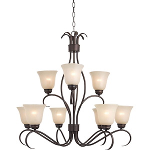 Basix-Nine Light 2-Tier Chandelier in Contemporary style-32 Inches wide by 32.75 inches high - 116059