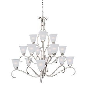 Basix-15 Light 3-Tier Chandelier in Contemporary style-42 Inches wide by 40 inches high