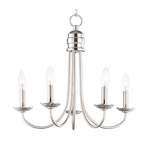 Logan-5 Light Candle Chandelier in Modern style-21 Inches wide by 19.5 inches high - 929754
