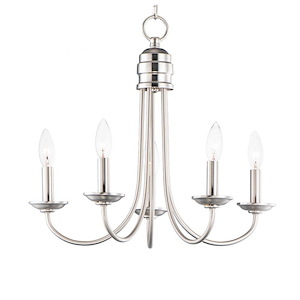 Logan-5 Light Candle Chandelier in Modern style-21 Inches wide by 19.5 inches high