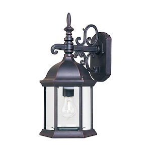 Cast-1 Light Outdoor Wall Lantern in Early American style-8 Inches wide by 16 inches high