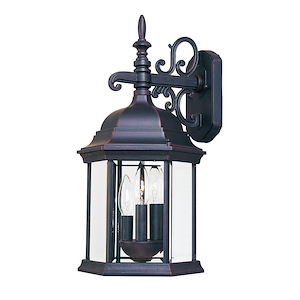 Cast-3 Light Outdoor Wall Lantern in Early American style-9.5 Inches wide by 25 inches high