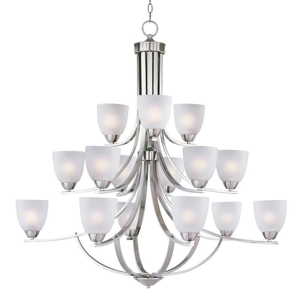 Maxim Lighting - 11228FTSN - Axis-Fifteen Light 3-Tier Chandelier in  Transitional style-43 Inches wide by 40.25 inches high, image size:1000x1000