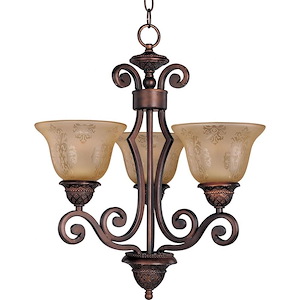 Symphony-3 Light Mini Chandelier in Mediterranean style-19 Inches wide by 21.5 inches high