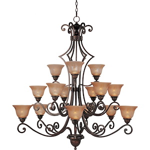 Symphony-15 Light 3-Tier Chandelier in Mediterranean style-49 Inches wide by 51 inches high - 1027869