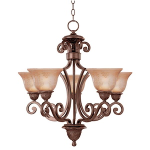 Symphony-5 Light Chandelier in Mediterranean style-26 Inches wide by 27 inches high - 64206