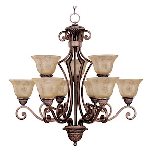 Symphony-9 Light 2-Tier Chandelier in Mediterranean style-32 Inches wide by 32 inches high - 64207