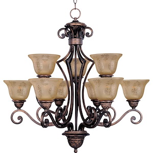 Symphony-9 Light 2-Tier Chandelier in Mediterranean style-32 Inches wide by 32 inches high - 64207