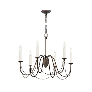 Plumette - 6 Light Chandelier In Traditional Style-22 Inches Tall and 28 Inches Wide - 1046766