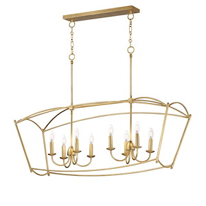 Plumette - 8 Light Linear Pendant-20 Inch Tall and 14 Inch Wide - 1377211