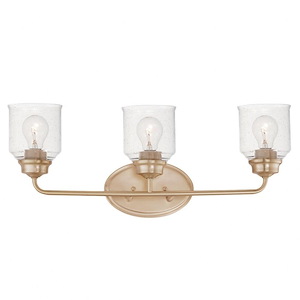 Acadia-Bath Vanity Light-Bell Shaped Glass Shades-10.5 inches high