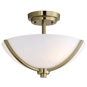 Deven - 3 Light Semi-Flush Mount In Modern Style-10 Inches Tall and 14 Inches Wide