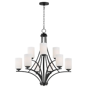Deven - 9 Light 2-Tier Chandelier In Modern Style-32 Inches Tall and 32 Inches Wide - 1284087