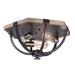 Lodge-3 Light Flush Mount-20 Inches wide by 9 inches high