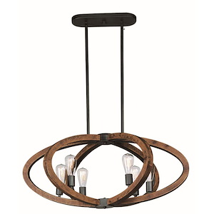 Bodega Bay - 36W 6 LED Pendant with Bulb In Rustic Style-16.5 Inches Tall and 22.25 Inches Wide - 1311060