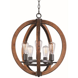 Bodega Bay-5 Light Chandelier in Rustic style-18 Inches wide by 23 inches high - 1027673