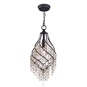 Twirl-One Light Pendant-7.5 Inches wide by 17.5 inches high