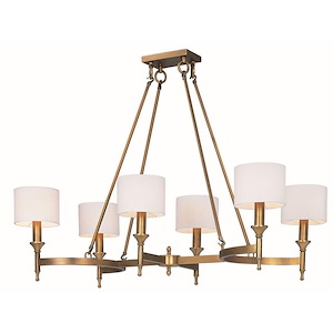Fairmont-Six Light Chandelier in Rustic style-22 Inches wide by 32 inches high
