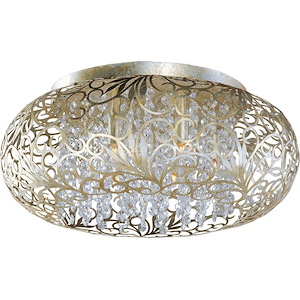 Arabesque-Seven Light Flush Mount in Crystal style-18 Inches wide by 7.75 inches high - 238785
