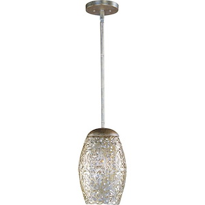 Arabesque-One Light Mini Pendant in Crystal style-6.5 Inches wide by 11 inches high