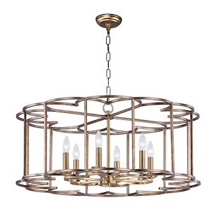 Helix-Six Light Chandelier-31.5 Inches wide by 14.5 inches high - 605164