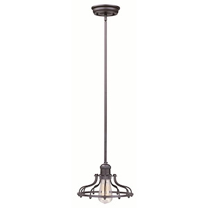 Mini Hi-Bay - 1 Light Pendant In Mediterranean Style-5.75 Inches Tall and 10 Inches Wide
