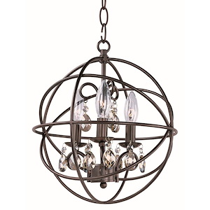 Orbit-Three Light Chandelier in Modern style-12 Inches wide by 14 inches high - 396019