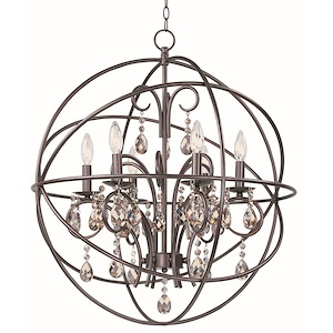Orbit-Six Light Chandelier in Modern style-25 Inches wide by 28 inches high - 396017