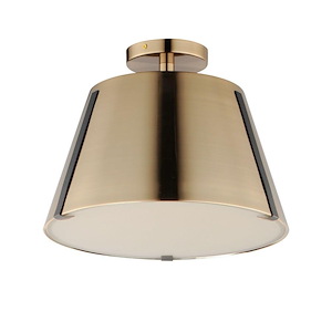 Carlo - 24W 1 LED Semi-Flush Mount-11 Inches Tall and 13.75 Inches Wide