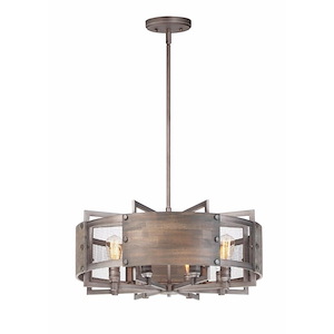 Outland-Eight Light Drum Pendant-28 Inches wide by 13 inches high - 882596
