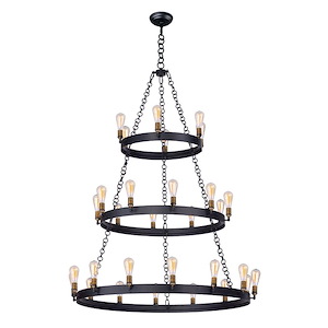 Noble - 180W 30 LED Chandelier with Bulb In Vintage Style-66 Inches Tall and 50 Inches Wide - 1311087