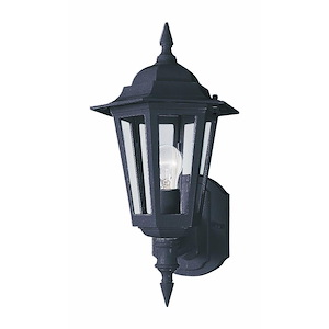 Cast-1 Light Outdoor Wall Lantern in Early American style-8 Inches wide by 17 inches high