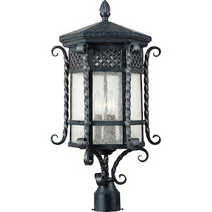 Scottsdale-3 Light Outdoor Pole/Post Mount in Mediterranean style-12.5 Inches wide by 25.5 inches high - 1027590