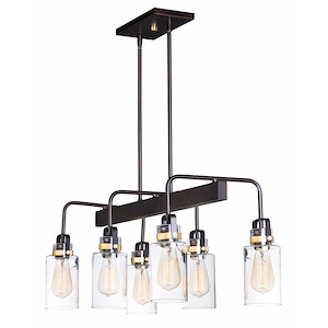 Magnolia-6 Light Linear Pendant-15 Inches wide by 13.5 inches high - 1027788