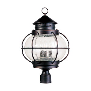 Portsmouth-Three Light Outdoor Pole/Post Mount in Early American style-14 Inches wide by 22 inches high - 1213749