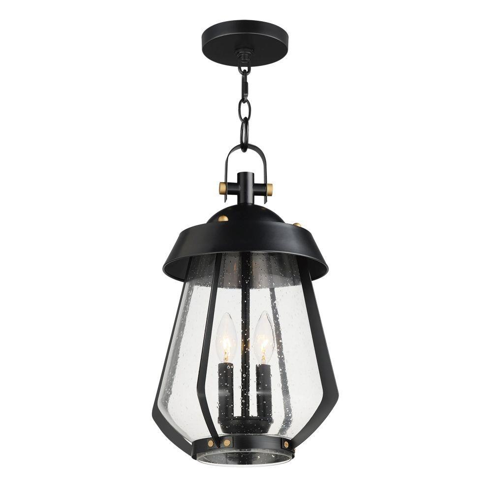 Maxim - 30623CDBKAB - Two Light Outdoor Pendant - Mariner - Black / Antique Brass, image size:1000x1000