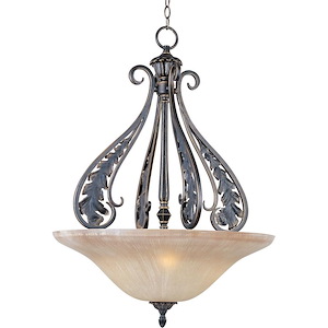 Bordeaux-Three Light Invert Bowl Pendant in Mediterranean style-24 Inches wide by 33 inches high