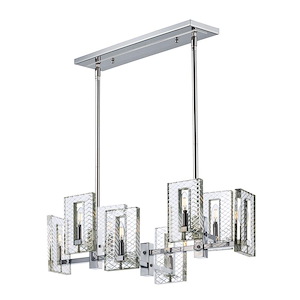 Suave-Eight Light Linear Pendant-34.5 Inches wide by 13 inches high