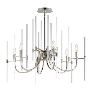 Divine - 6 Light Chandelier In Glam Style-23.5 Inches Tall and 30 Inches Wide - 1311118